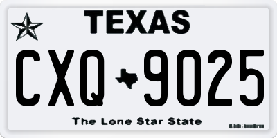 TX license plate CXQ9025