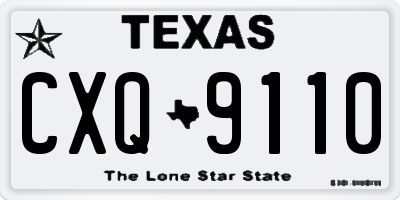 TX license plate CXQ9110