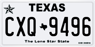 TX license plate CXQ9496