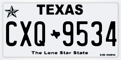 TX license plate CXQ9534