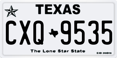 TX license plate CXQ9535