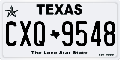 TX license plate CXQ9548