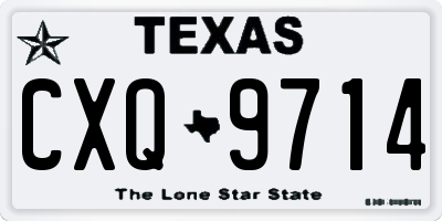 TX license plate CXQ9714