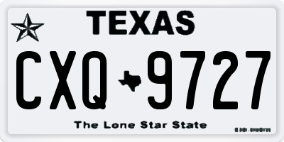 TX license plate CXQ9727