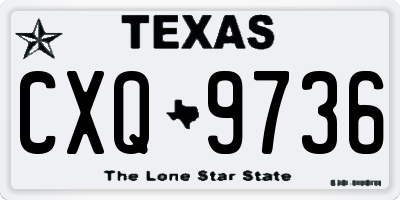 TX license plate CXQ9736
