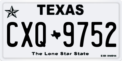 TX license plate CXQ9752
