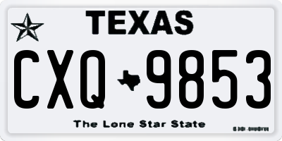 TX license plate CXQ9853