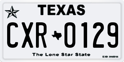 TX license plate CXR0129