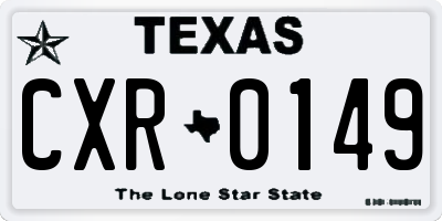 TX license plate CXR0149