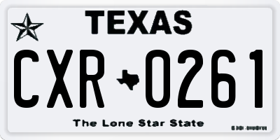 TX license plate CXR0261