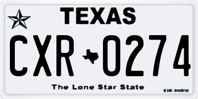 TX license plate CXR0274