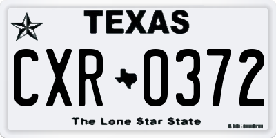 TX license plate CXR0372
