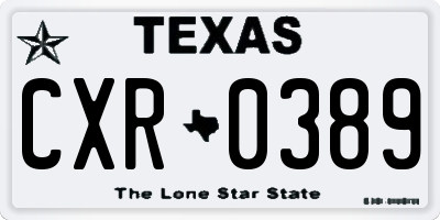 TX license plate CXR0389