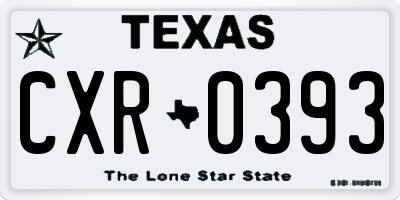 TX license plate CXR0393