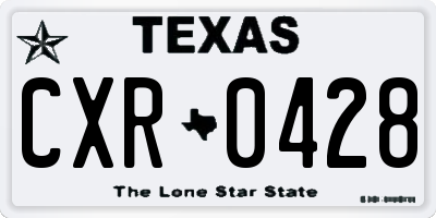 TX license plate CXR0428