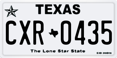 TX license plate CXR0435