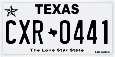 TX license plate CXR0441