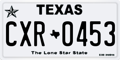 TX license plate CXR0453