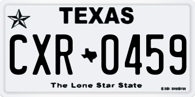 TX license plate CXR0459