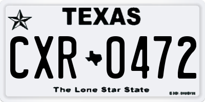 TX license plate CXR0472