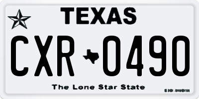 TX license plate CXR0490