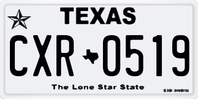 TX license plate CXR0519
