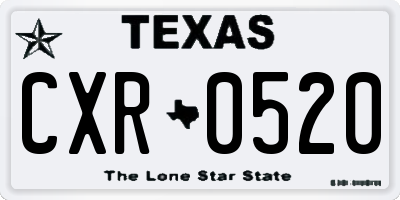 TX license plate CXR0520