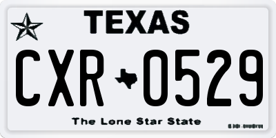 TX license plate CXR0529