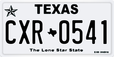 TX license plate CXR0541