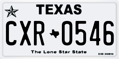 TX license plate CXR0546