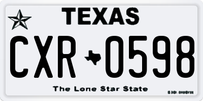 TX license plate CXR0598