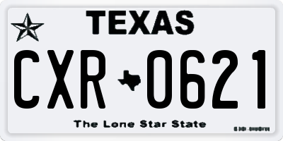 TX license plate CXR0621