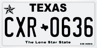 TX license plate CXR0636