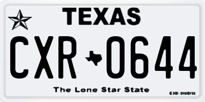 TX license plate CXR0644