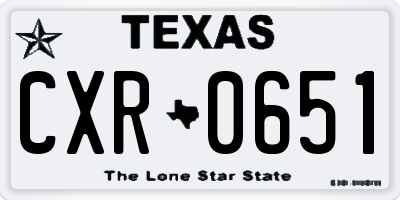 TX license plate CXR0651