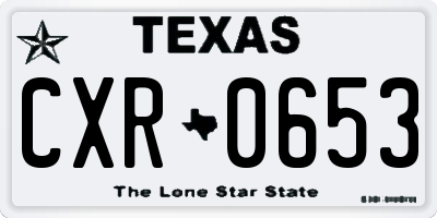 TX license plate CXR0653