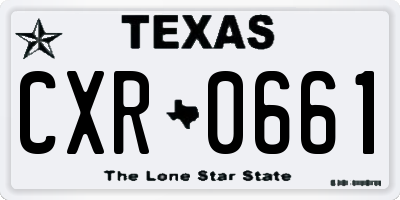 TX license plate CXR0661