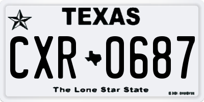TX license plate CXR0687