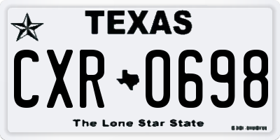 TX license plate CXR0698