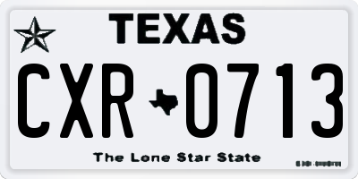 TX license plate CXR0713