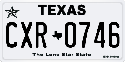 TX license plate CXR0746