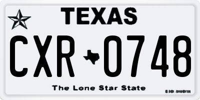 TX license plate CXR0748