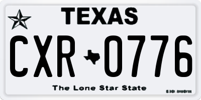 TX license plate CXR0776