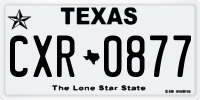 TX license plate CXR0877