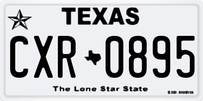 TX license plate CXR0895