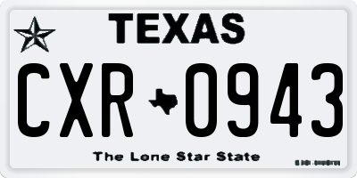 TX license plate CXR0943