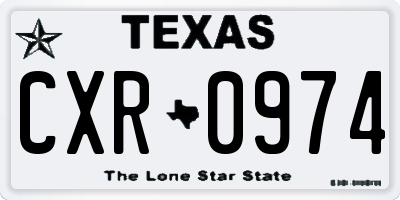 TX license plate CXR0974