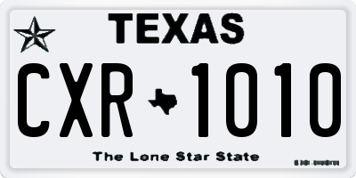 TX license plate CXR1010