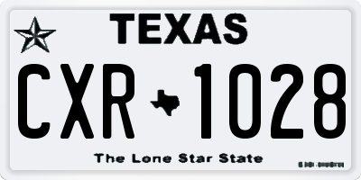 TX license plate CXR1028