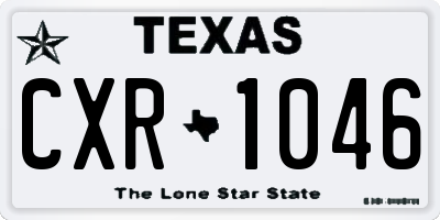 TX license plate CXR1046